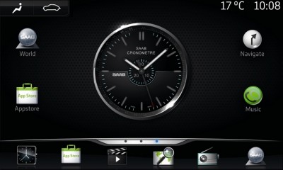 Android Saab iQon sistema di intrattenimento touchscreen con API Androind 